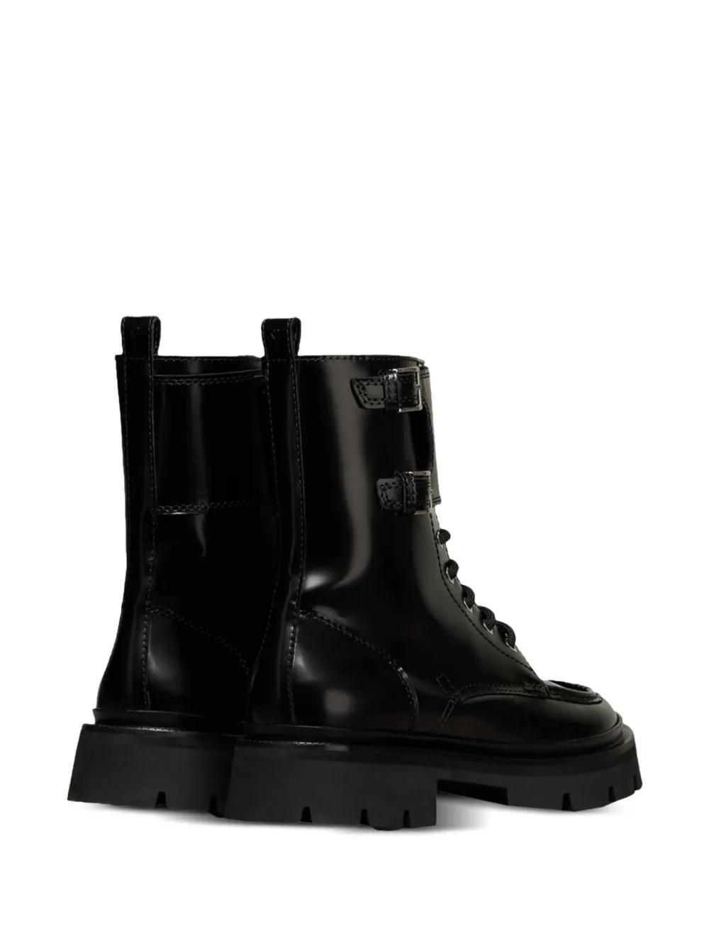 double-buckle leather boots  Product Image