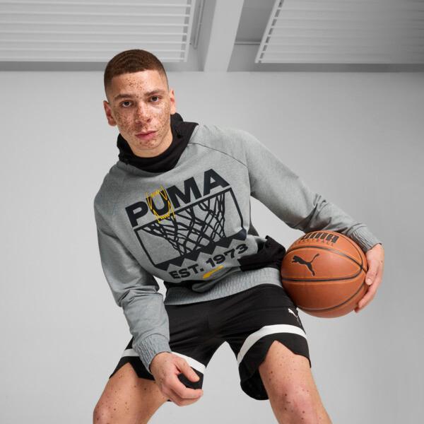 PUMA Winning Shot Men's Graphic Basketball Hoodie in Medium Grey Heather Product Image