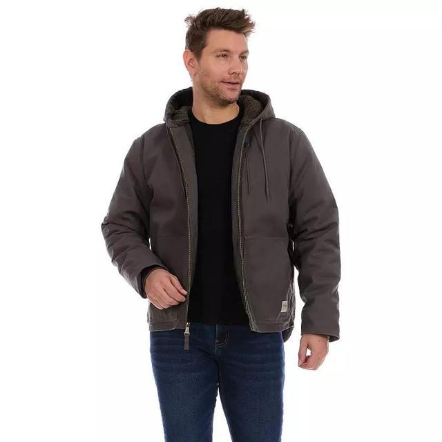 Mens Bass Creek Outfitters Sherpa-Lined Duck Canvas Jacket Grey Product Image