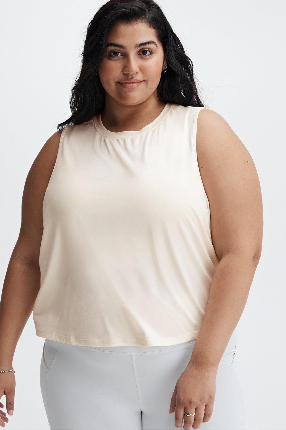 Fabletics Blake Muscle Tank Womens white plus Size 3X Product Image