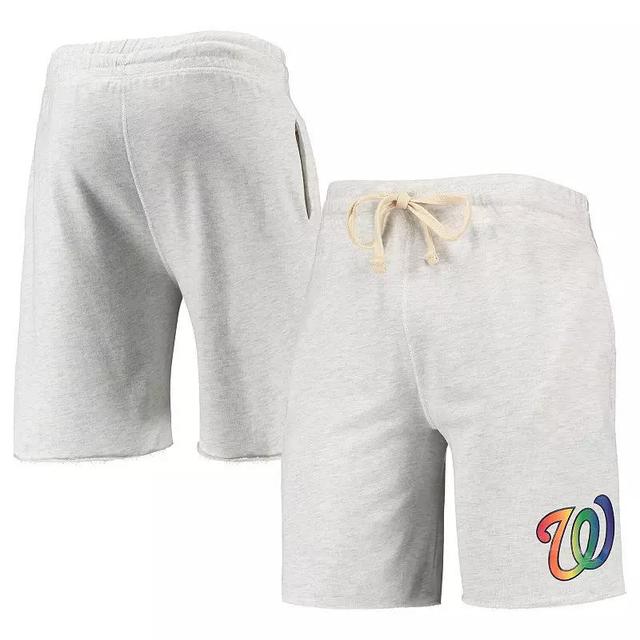 Mens Concepts Sport Oatmeal Washington Nationals Mainstream Logo Terry Tri-Blend Shorts Product Image