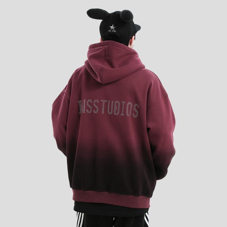 Lettering Gradient Zip-Up Hoodie Product Image