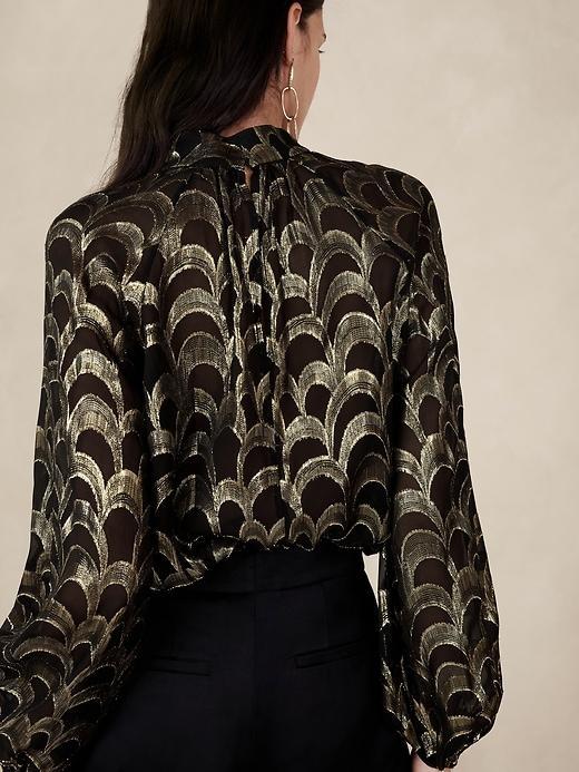 Mali Metallic Silk Jacquard Top Product Image