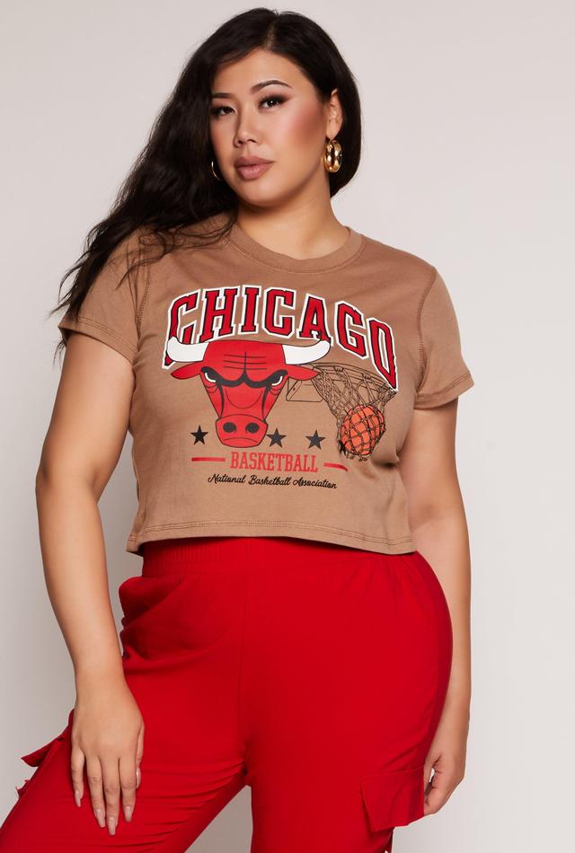 Womens Plus Size NBA Chicago Bulls Crop Top Product Image