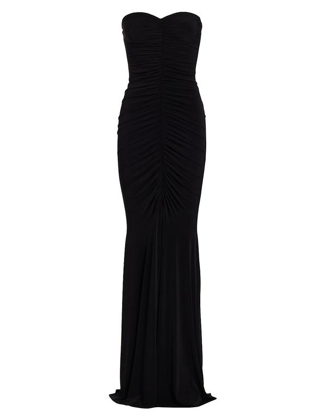 Womens Shirred Strapless Fishtail Gown Product Image