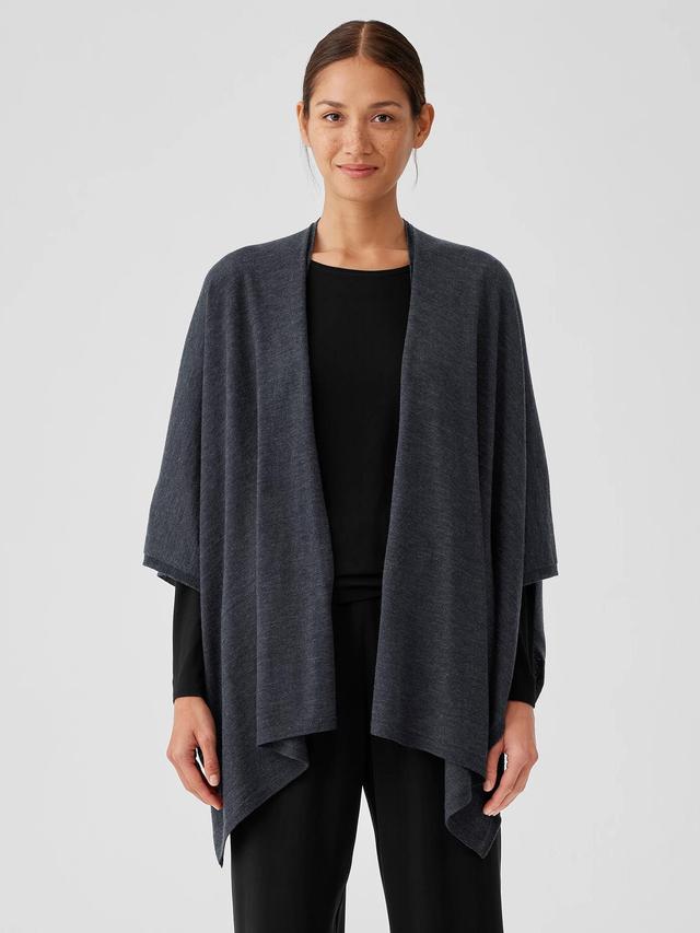 Fine Merino Jersey Poncho in Regenerative Wool Product Image