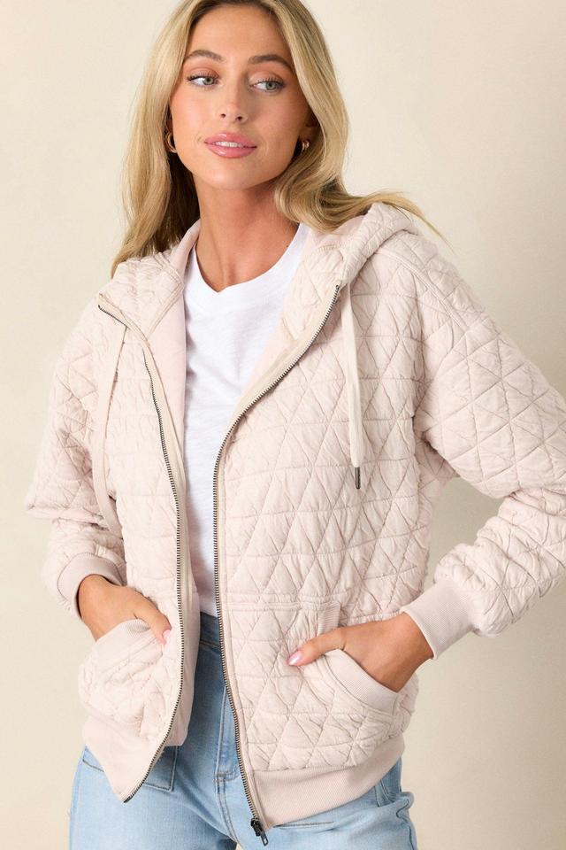 Stormy Skies Ivory Quilted Jacket Product Image