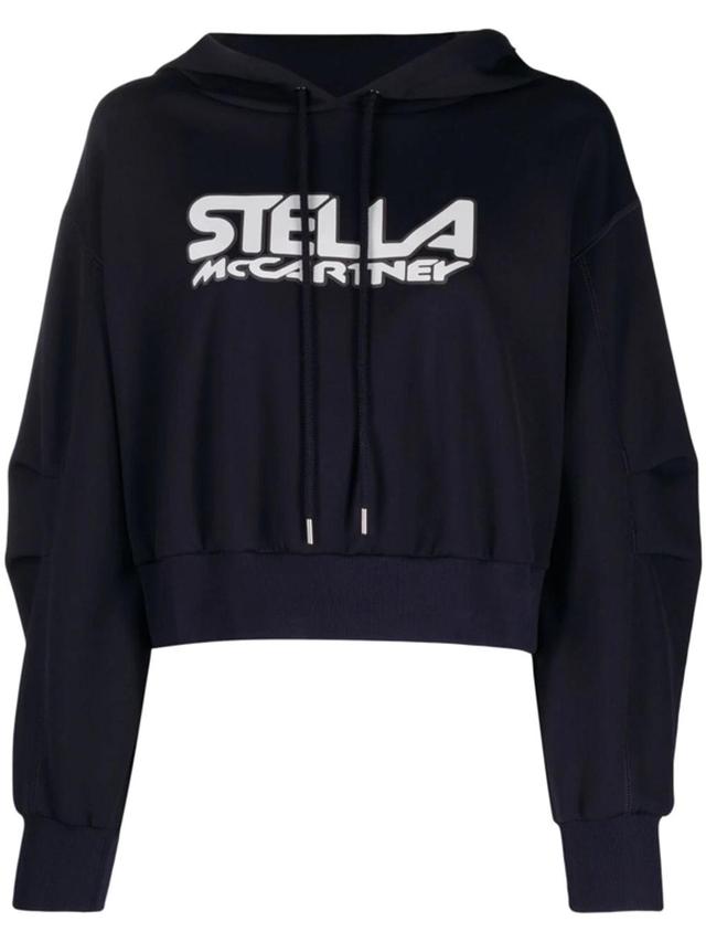 Logo-print Scuba Hoodie In Blue Product Image