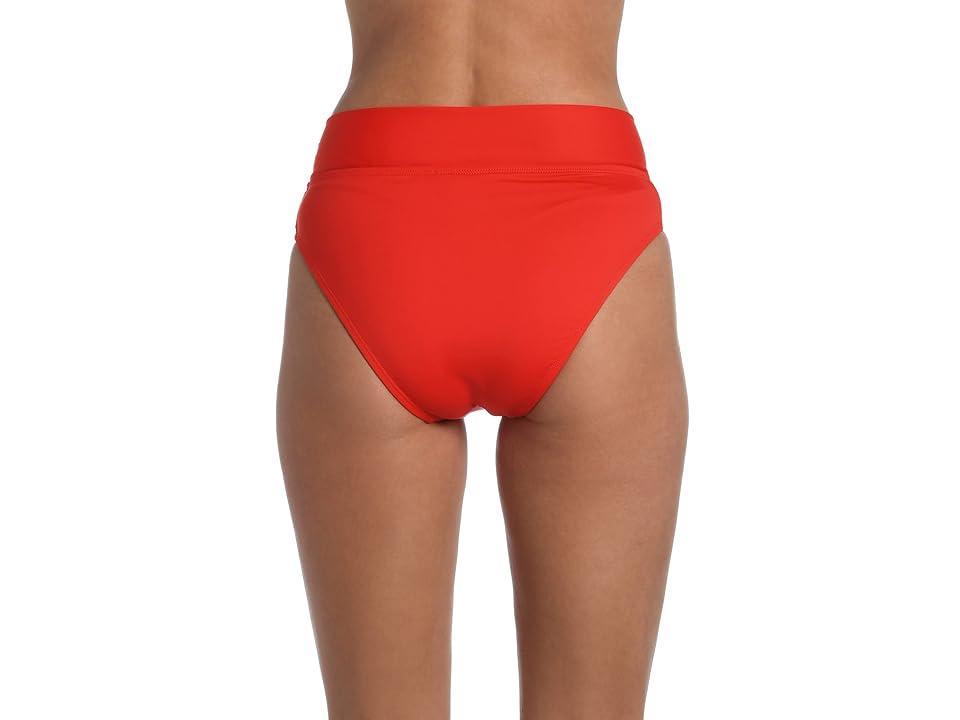 La Blanca Island Goddess Crossover High-Waist Bottoms (Cherry) Women's Swimwear Product Image