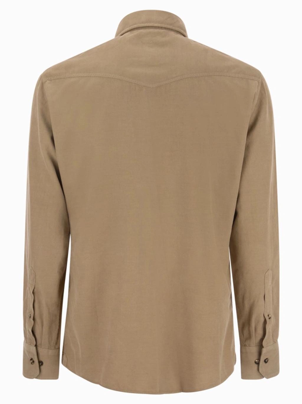 Easy Fit Corduroy Shirt In Camel Product Image