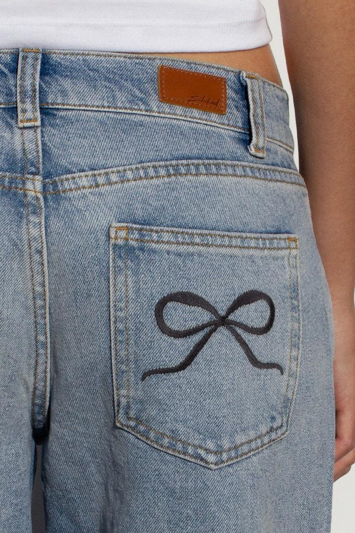 Low waist jeans with bows Product Image