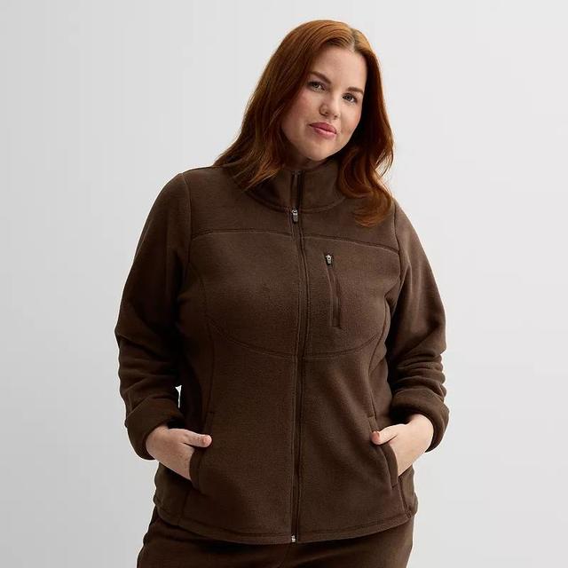 Plus Size Tek Gear Fitted Micro Fleece Full-Zip Jacket, Womens Product Image