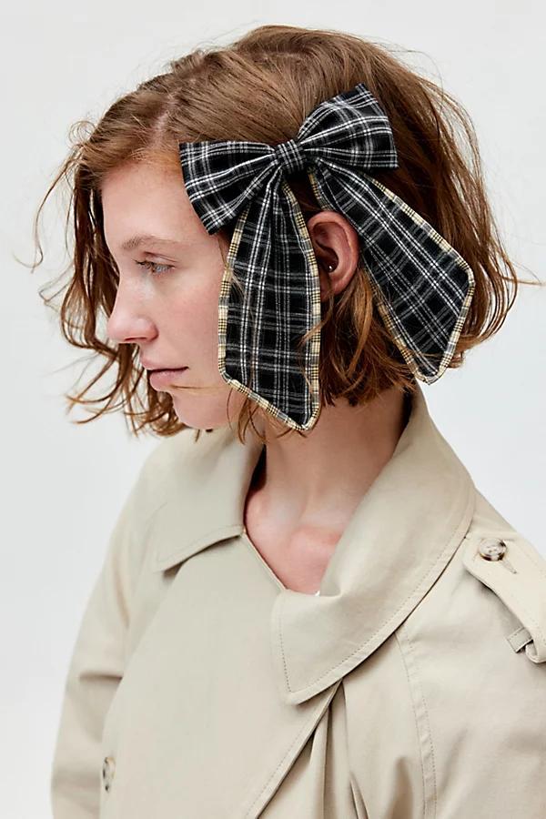 Plaid Hair Bow Barrette Womens at Urban Outfitters Product Image