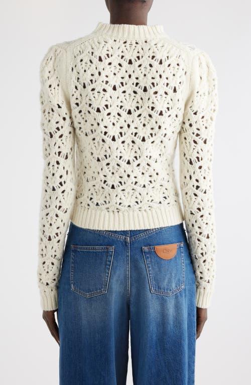 CHLOÉ Wool Knit Jumper In White Product Image