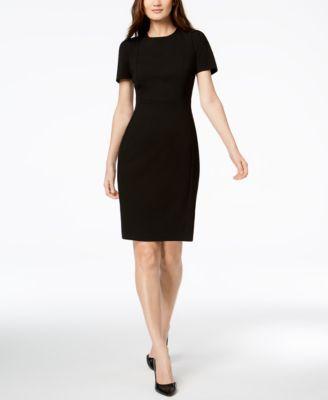 Calvin Klein Seamed Scuba Crepe Sheath Dress Product Image