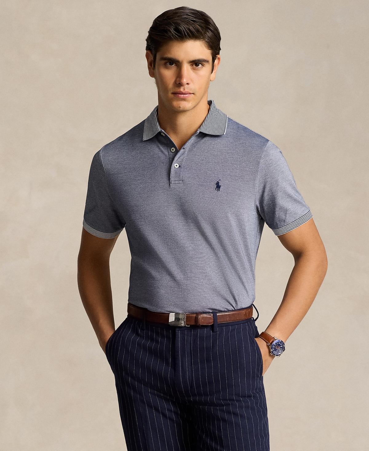 Polo Ralph Lauren Mens Classic-Fit Cotton Oxford Mesh Polo Shirt - Newport Navy Product Image