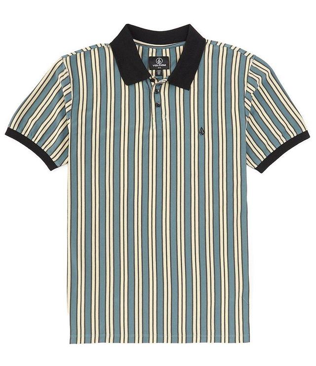 Volcom Striker Stone Short Sleeve Striped Polo Shirt Product Image