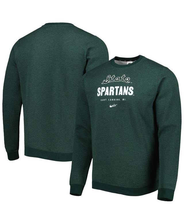 Mens Nike Heather Michigan State Spartans Vault Stack Club Fleece Pullover Sweatshirt Product Image