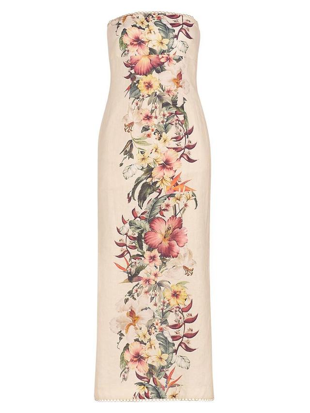 Womens Lexi Floral Linen Column Maxi Dress Product Image