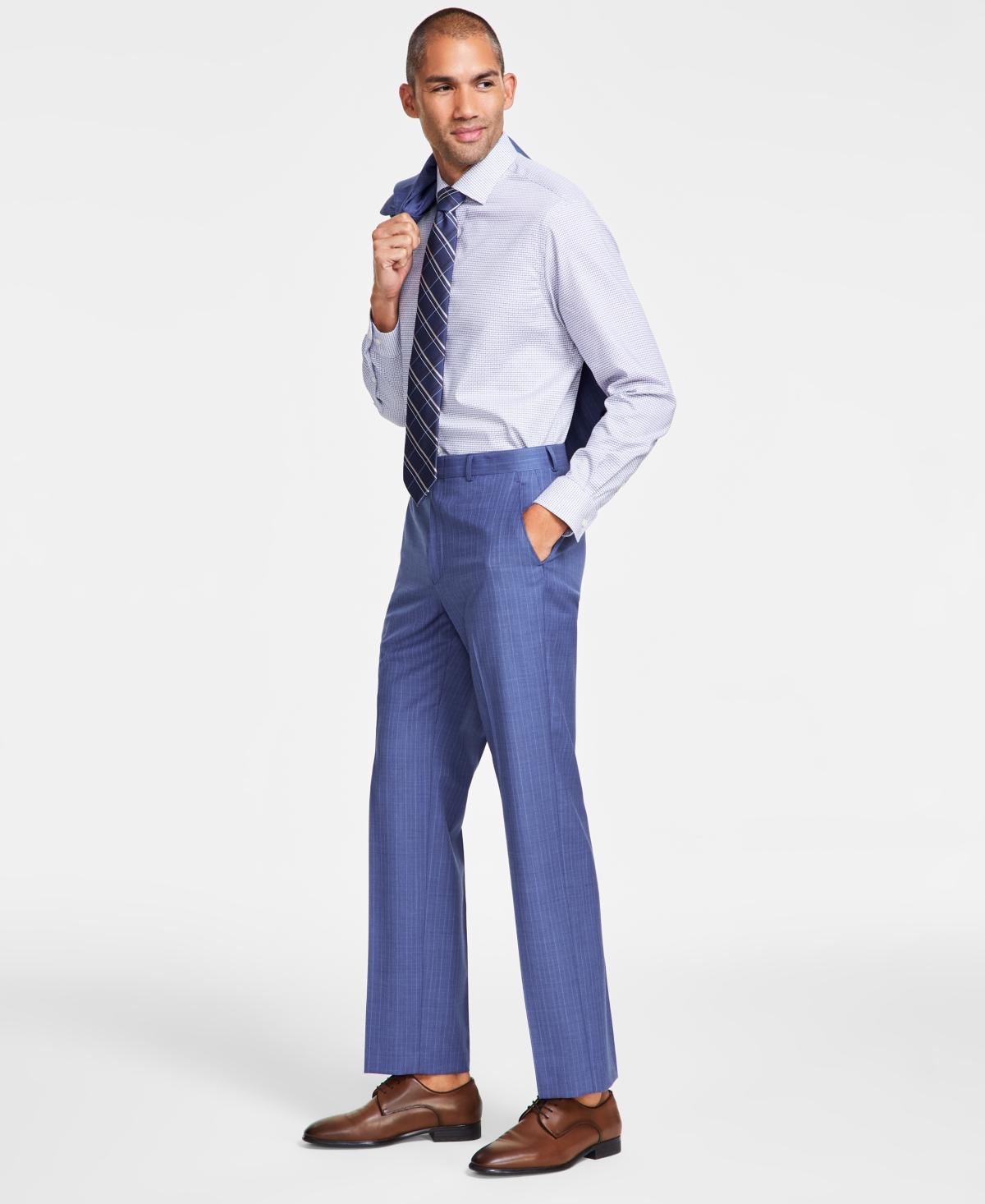 Men's Classic-Fit Pinstripe Wool Stretch Suit Pants Product Image