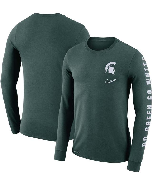 Nike Mens Green Michigan State Spartans Local Mantra Performance Long Sleeve T-Shirt Product Image