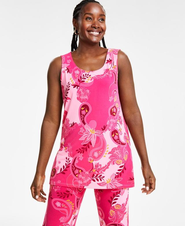 Jm Collection Womens Printed Knit Dressing Tank Top, Created for Macys Product Image