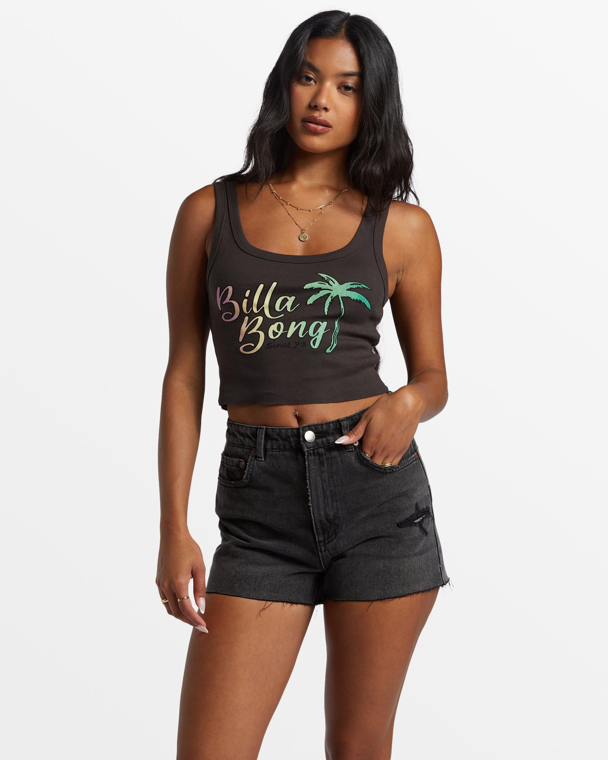 Fresh Squeezed Cropped Tank Top - Off Black Female Product Image