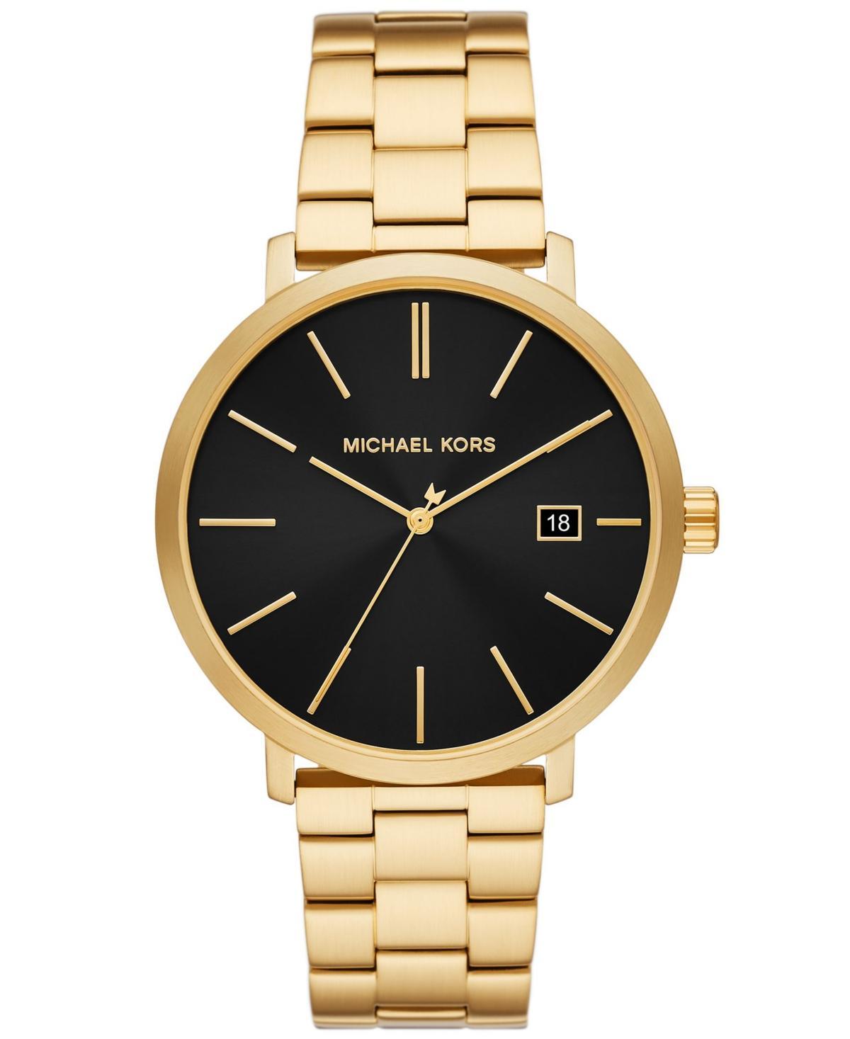 Michael Kors Mens Blake Three-Hand Date Gold-Tone Stainless Steel Watch 42mm Product Image