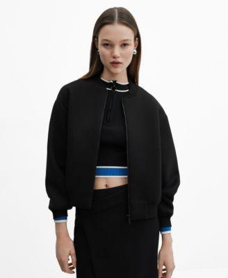 Mango Womens Zipped Bomber Jacket Product Image