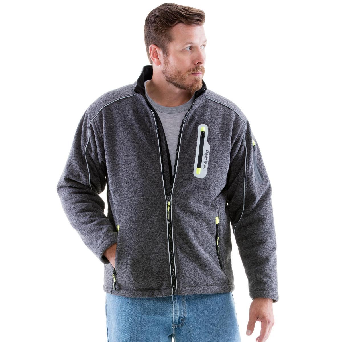 RefrigiWear Mens Warm Fleece Lined Extreme Sweater Jacket with Reflective Piping Product Image