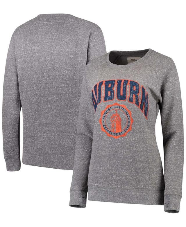 Womens Pressbox Heathered Gray Auburn Tigers Edith Vintage Knobi Pullover Sweatshirt Product Image