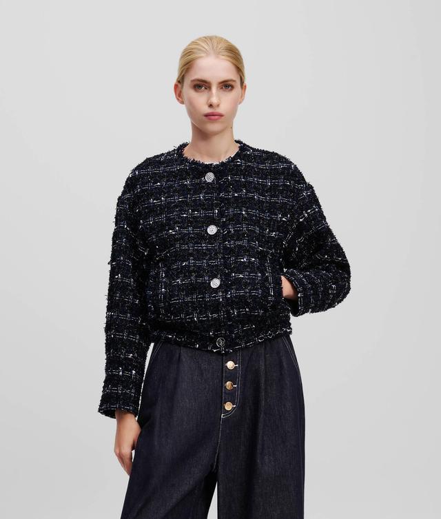 KARL ESSENTIAL BOUCLÉ BOMBER JACKET Product Image