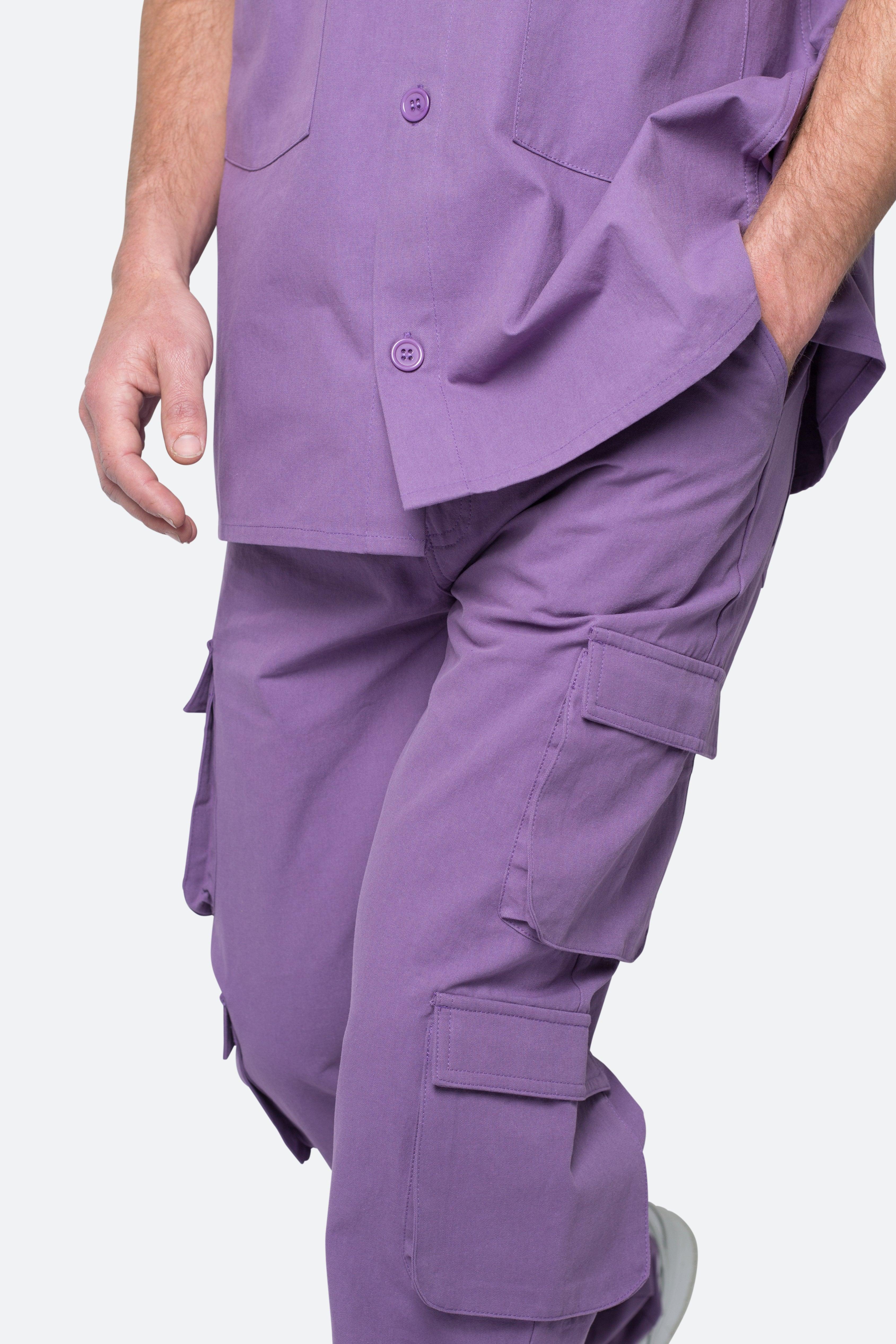 Cotton Cargo Pants - Purple Product Image