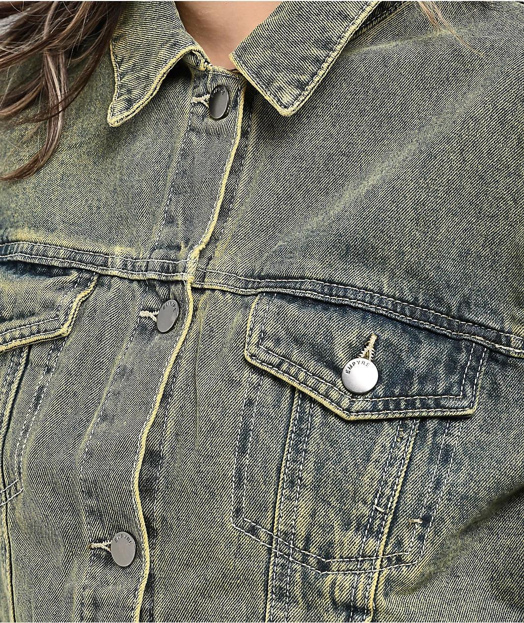 Empyre Trucker Petrol Wash Denim Jacket Product Image