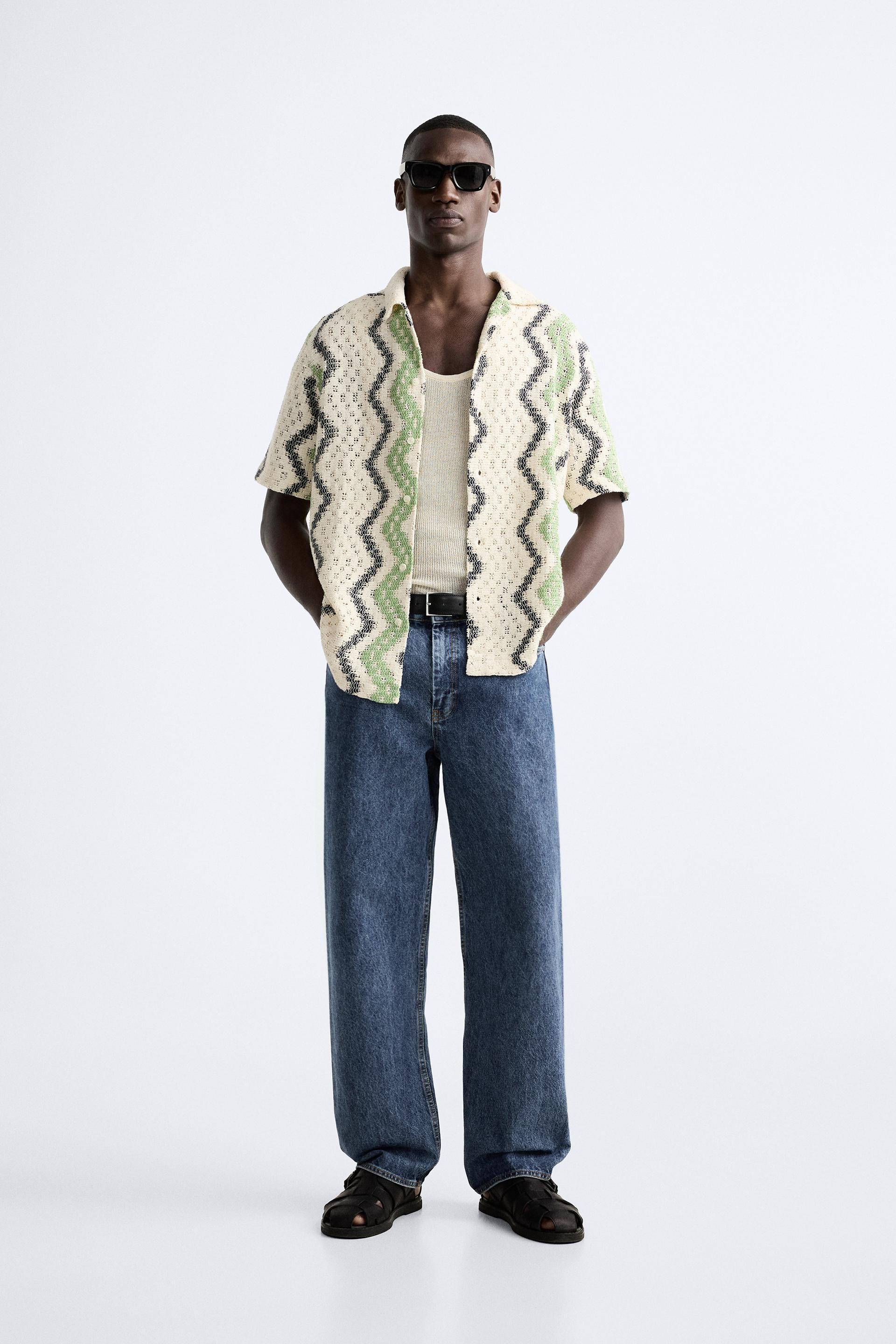 GEOMETRIC CROCHET SHIRT Product Image