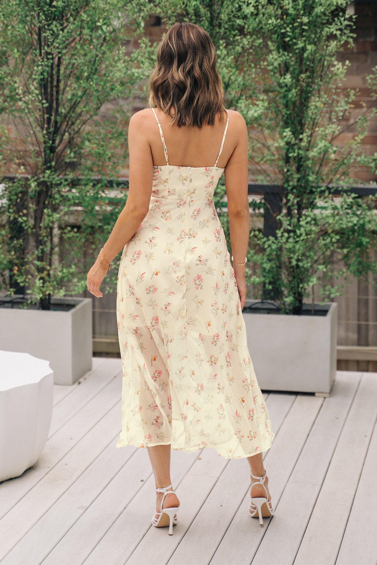 Cala Saona V-neck Floral Slip Maxi Dress Product Image