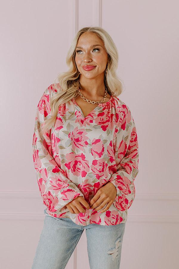 So Easy To Love Floral Top in Light Pink Product Image