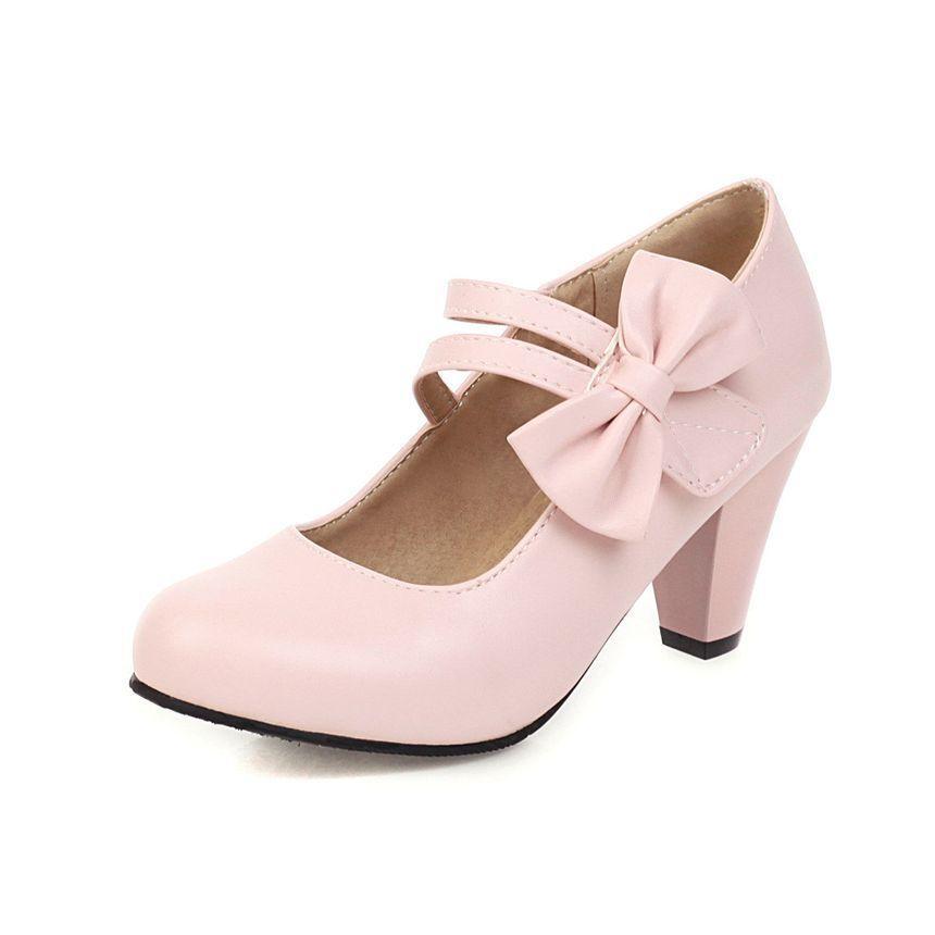 Chunky Heel Bow Mary Jane Shoes product image