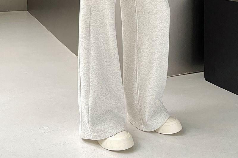 Drawstring Waist Plain Wide Leg Sweatpants Product Image