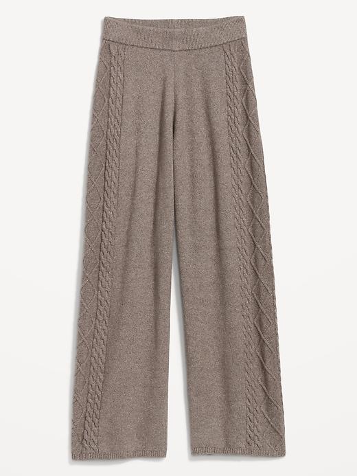 SoSoft Cable-Knit Wide-Leg Sweater Pants Product Image