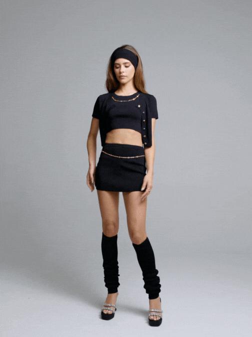 Kennedy Knit Skirt (Black) Product Image