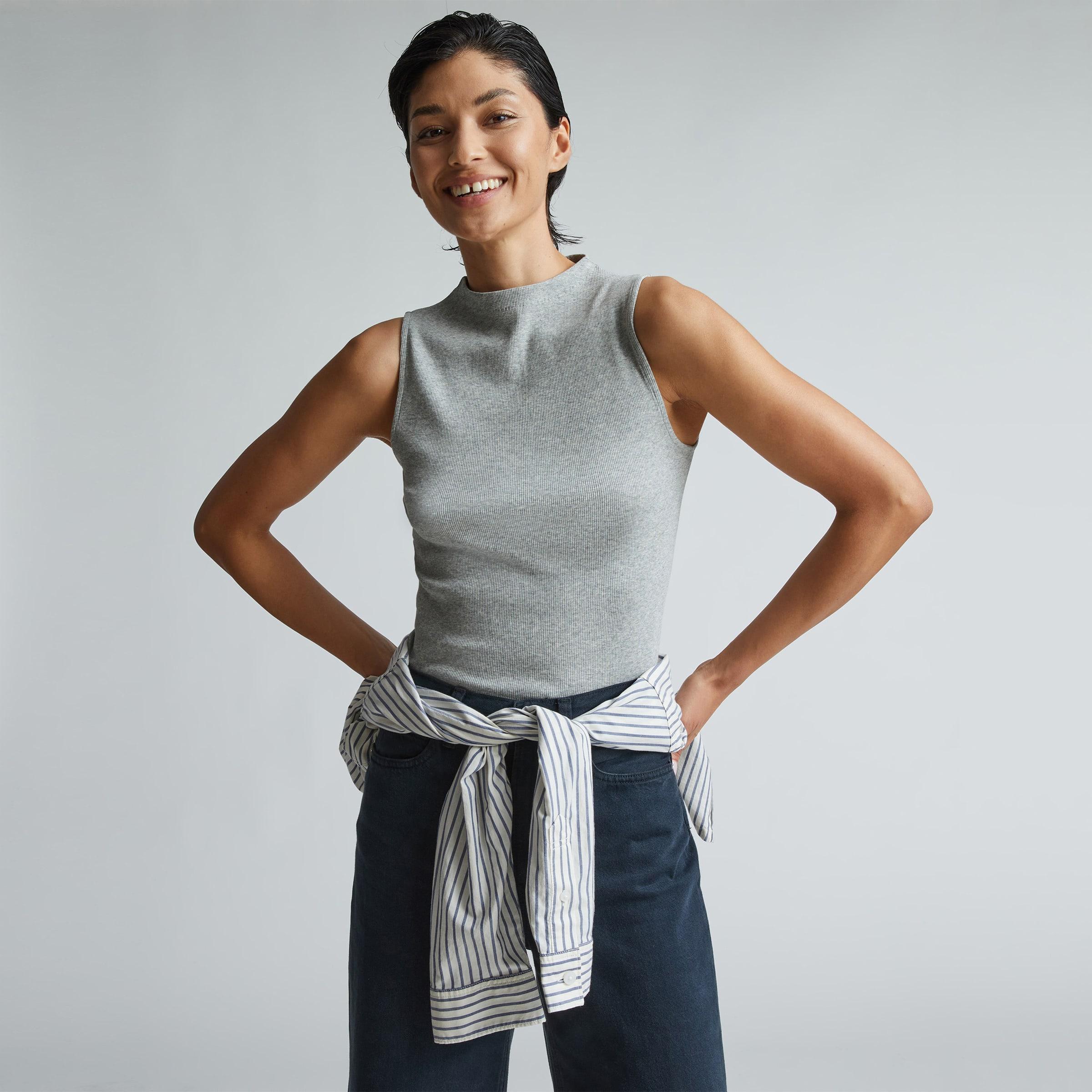 Womens Pima Micro-Rib Funnel-Neck Tank by Everlane Product Image