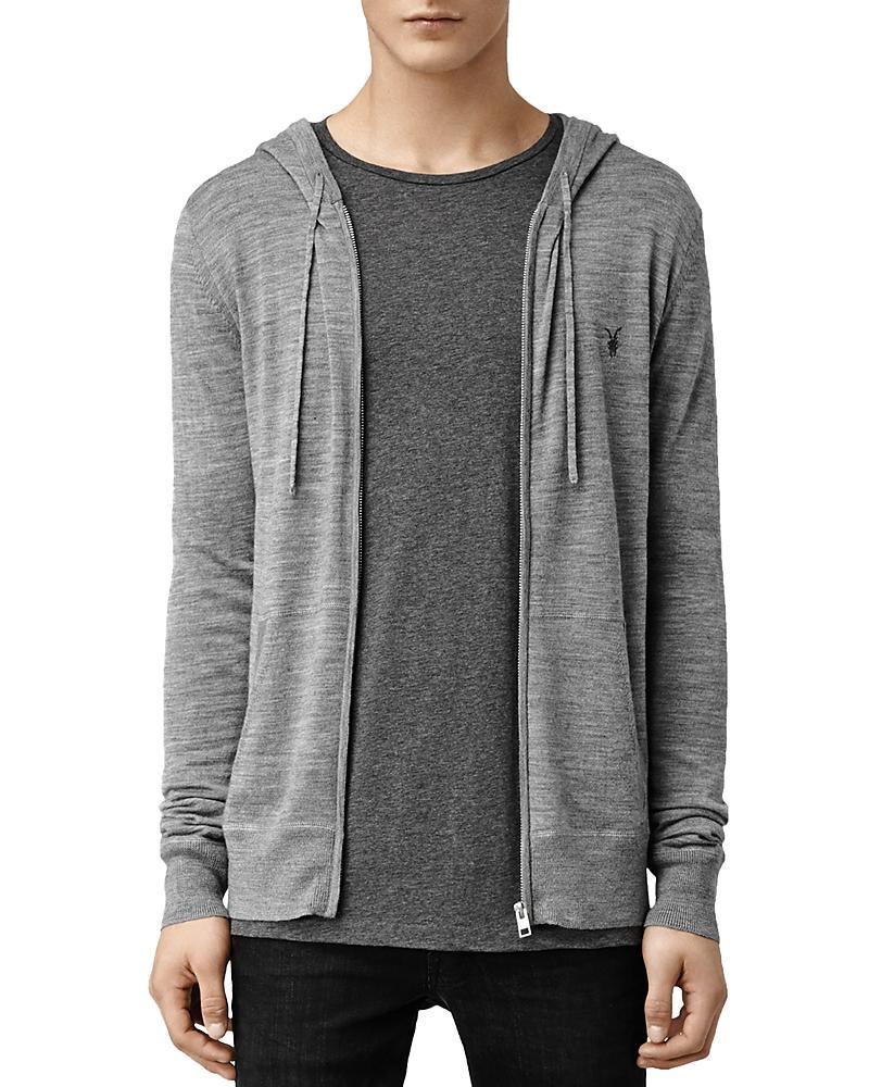 AllSaints Mode Slim Fit Merino Wool Zip Hoodie Product Image