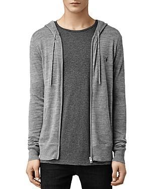 AllSaints Mode Slim Fit Merino Wool Zip Hoodie Product Image