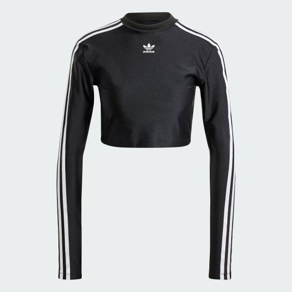 3-Stripes Cropped Long Sleeve Tee Product Image