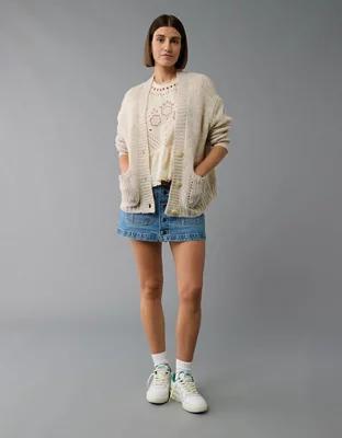 AE Relaxed V-Neck Button-Up Cardigan Product Image