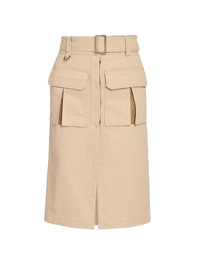 Womens Cotton Belted Utility Skirt Product Image