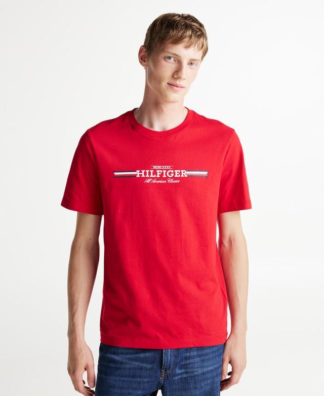 Tommy Hilfiger Mens Comfortable-Fit Logo Graphic T-Shirt Product Image