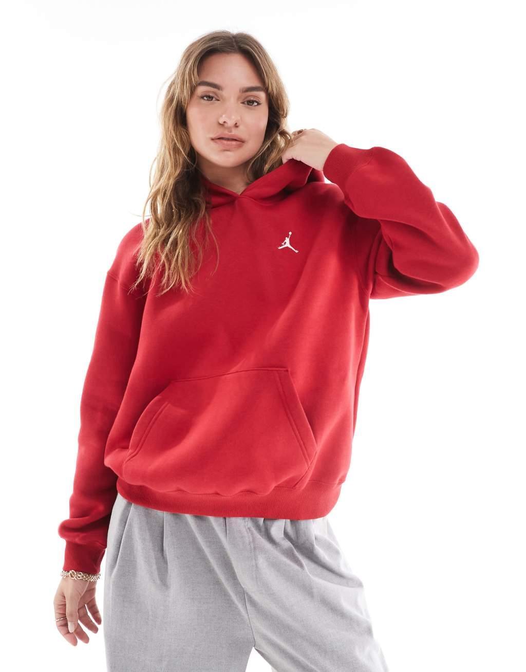 Nike Air Jordan Brooklyn Fleece hoodie in red Product Image