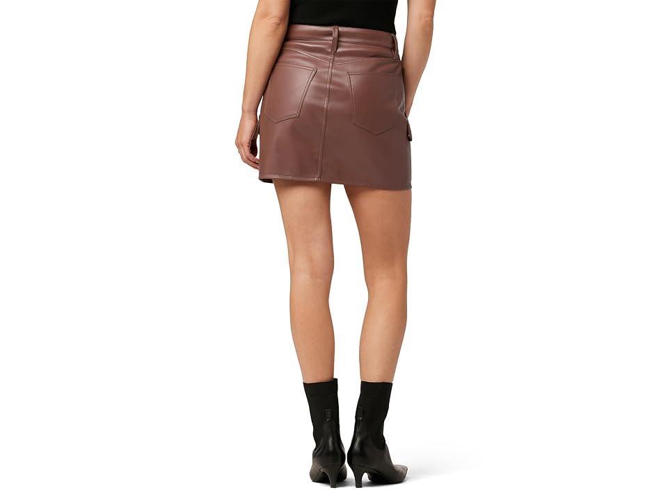 Womens Faux-Leather Cargo Miniskirt Product Image